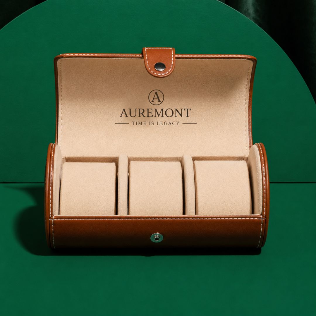 AUREMONT 3-Slot Watch Storage Case