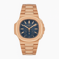 Patek Philippe Nautilus 3285 V3 – AAA+ 5990/1R-001 Travel Time Flyback Chronograph Rose Gold Blue Dial (2025)