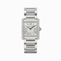 Cartier Tank Francaise Medium W4TA0028 Stainless Steel Silver Dial Diamond Bezel