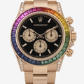 Rolex Daytona 'Rainbow' MZ  Rose Gold Black Dial Sapphire Bezel