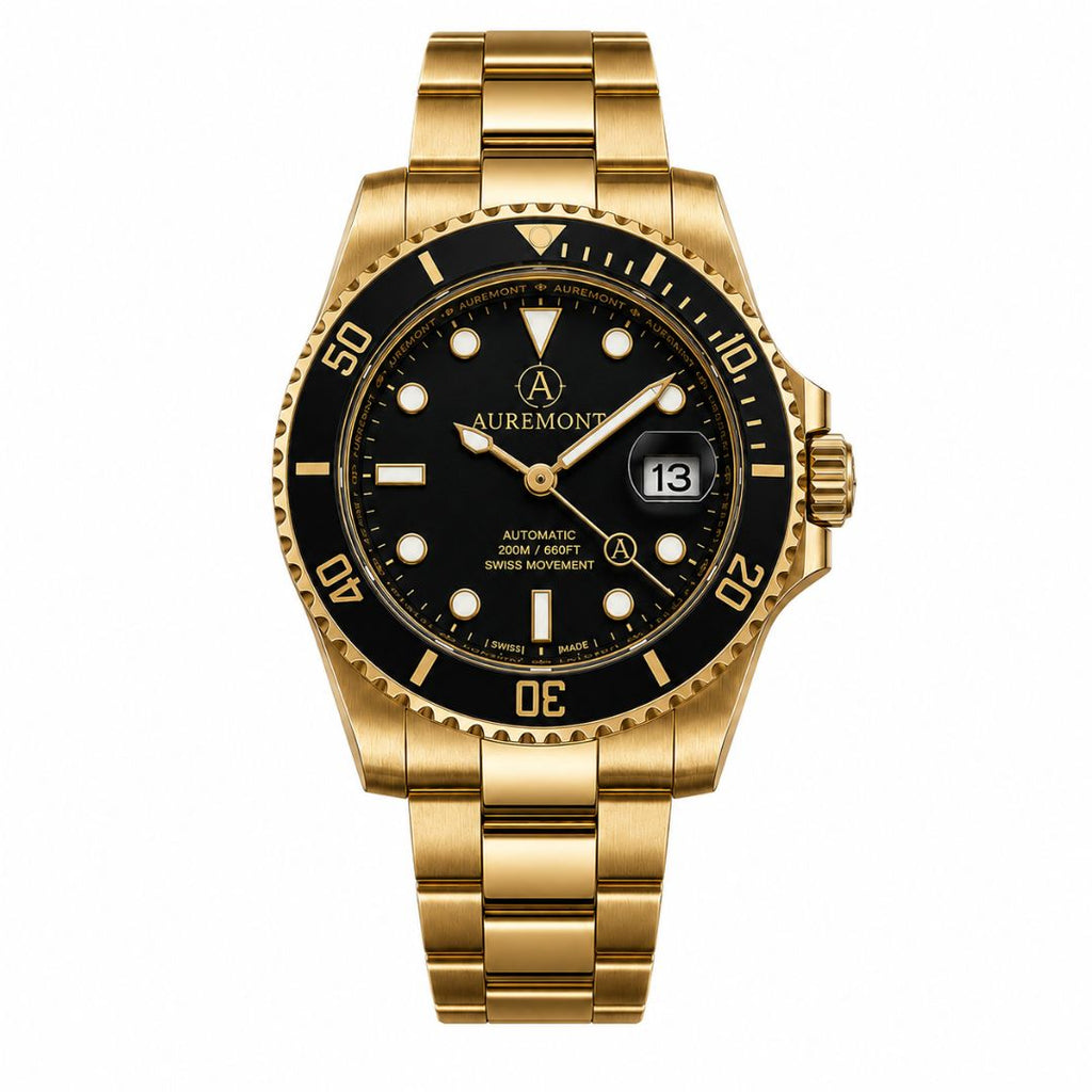AUREMONT Ocean Diver 40mm – Gold & Black