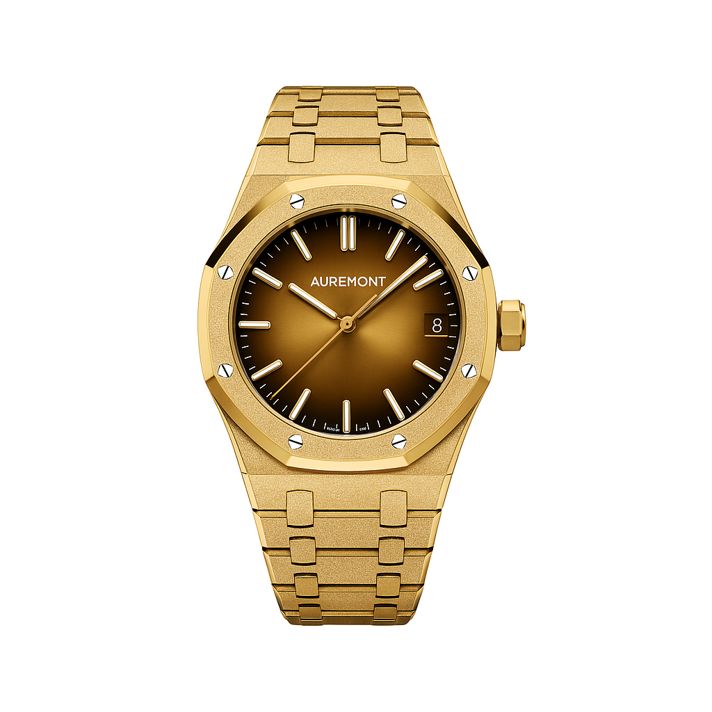 Audemars Piguet Royal Oak 15550BA.GG.1356BA.01 Frosted Yellow Gold Smoked Yellow Dial