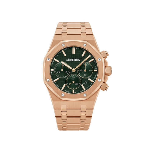 Audemars Piguet Royal Oak AAA+ 26240OR.OO.1320OR.04 Chronograph '50th Anniversary' Rose Gold Khaki Green Dial (2022) Swiss 3285 Movement