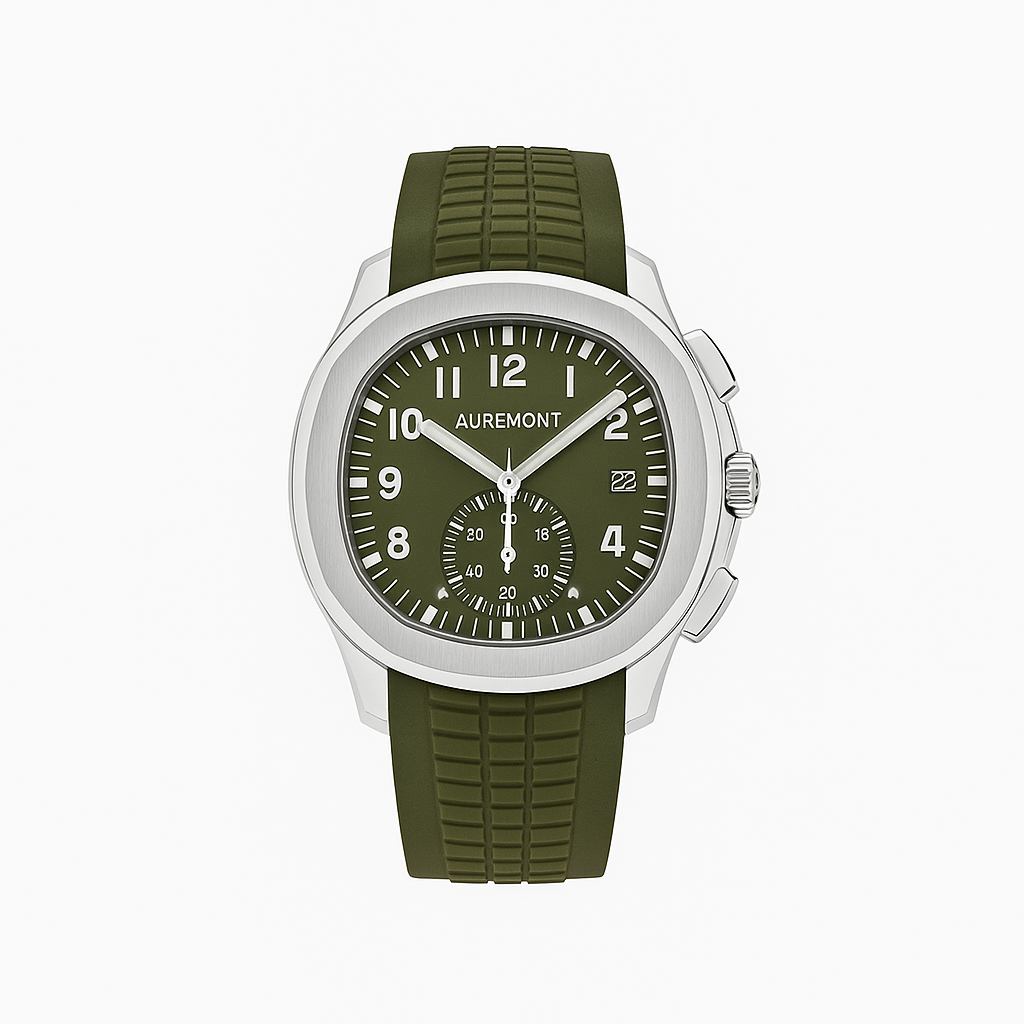 Patek Philippe Aquanaut 3285 V3 – AAA+ 5968G-010 Chronograph White Gold Khaki Green Dial (2023)
